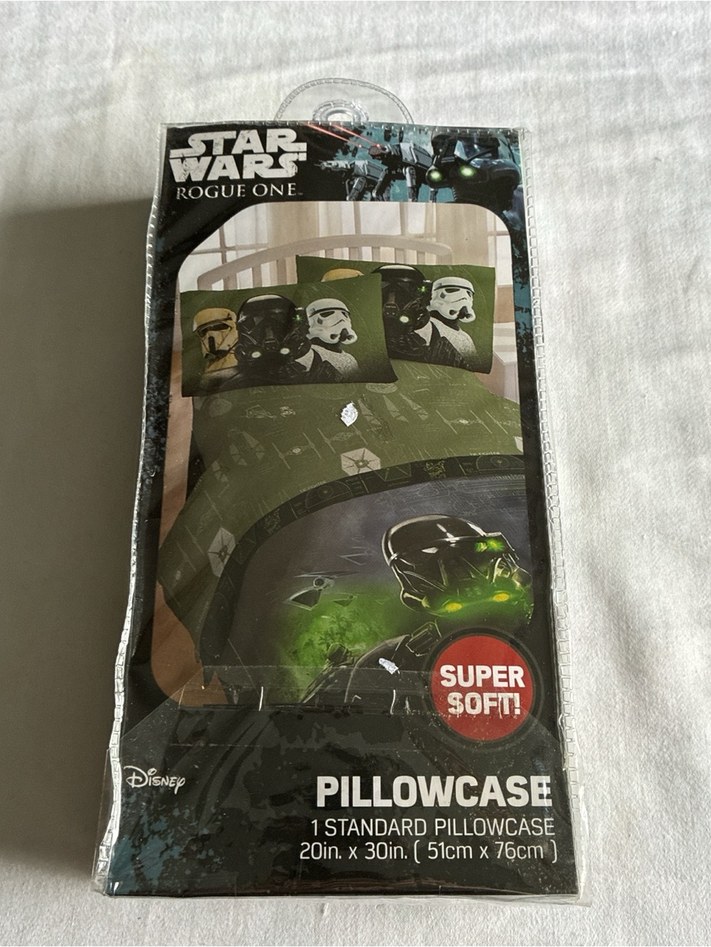 Star Wars Rogue One Green Stormtrooper Pillowcase - Green & Black